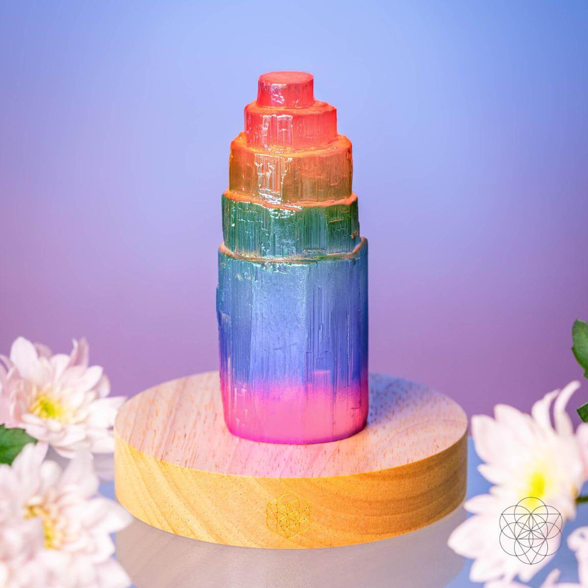 Rainbow’s Blessing - Selenite Tower of Peace & Protection by Conscious Items at Shirley Shoppe