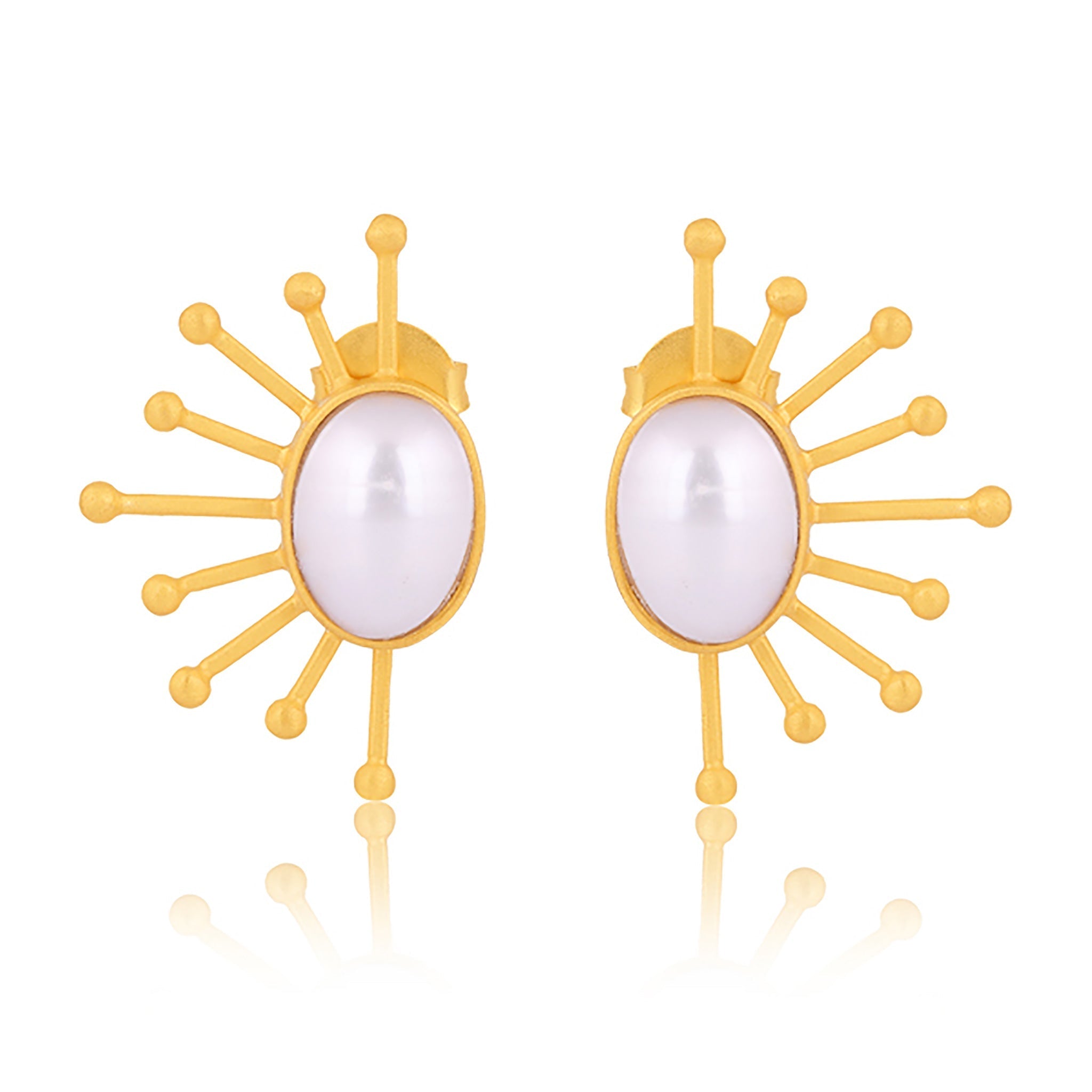 Ray of Sunshine Stud Earrings - Pearl by Christina Greene at Shirley Shoppe