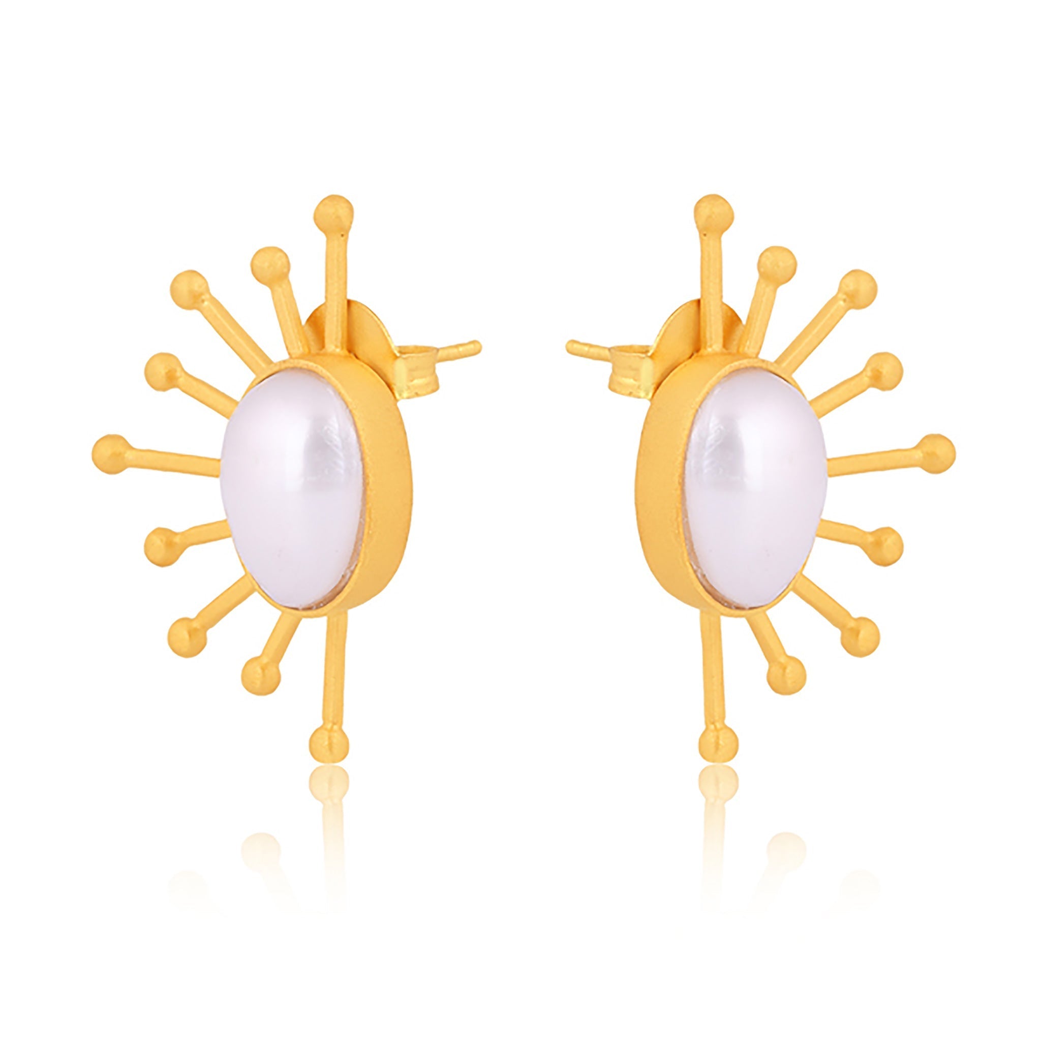 Ray of Sunshine Stud Earrings - Pearl by Christina Greene at Shirley Shoppe