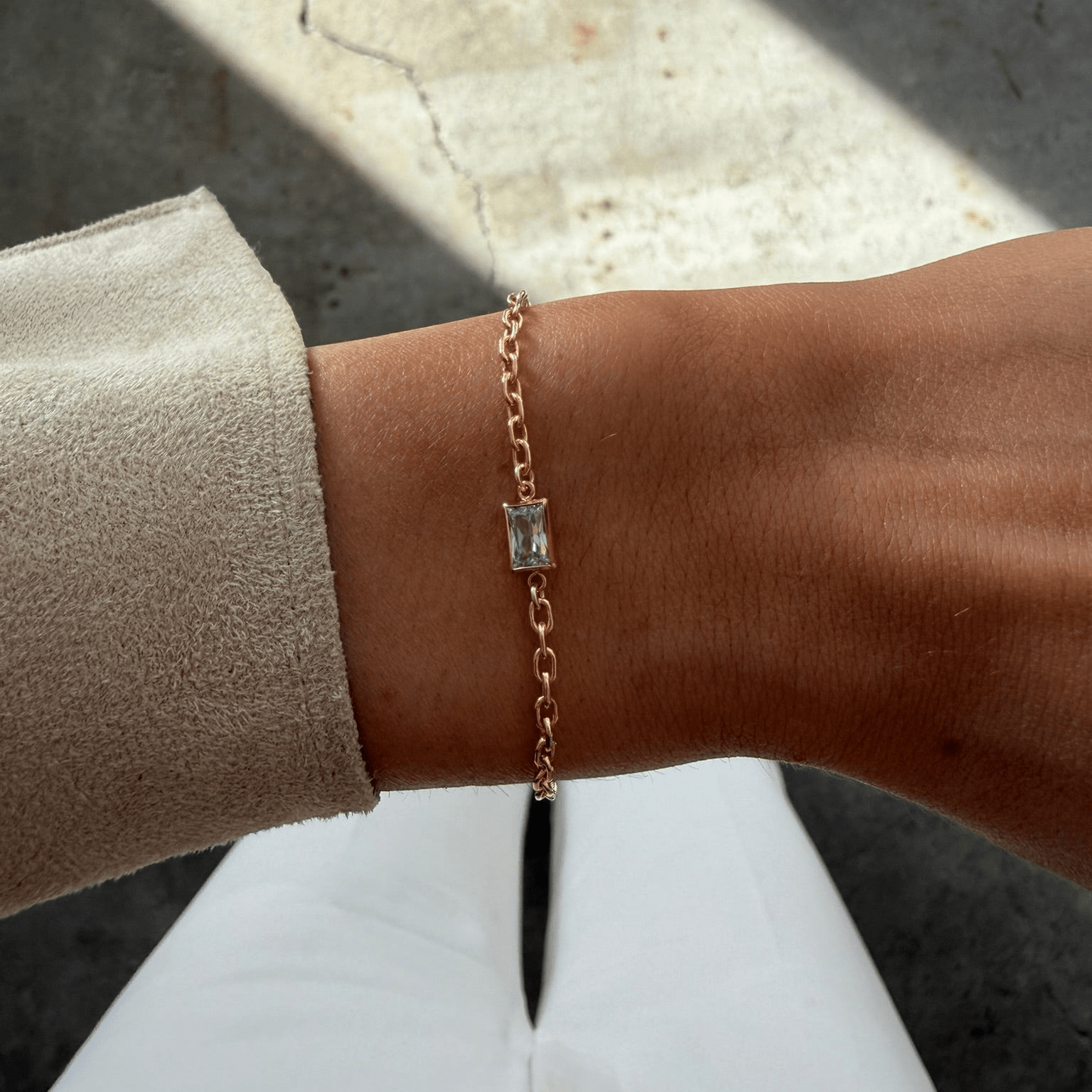 rectangle bezel bracelet by Cuffed by Nano LLC at Shirley Shoppe