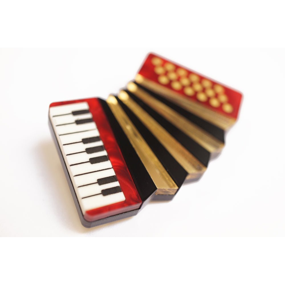Red Accordion Brooch by Laliblue by Quirks! at Shirley Shoppe