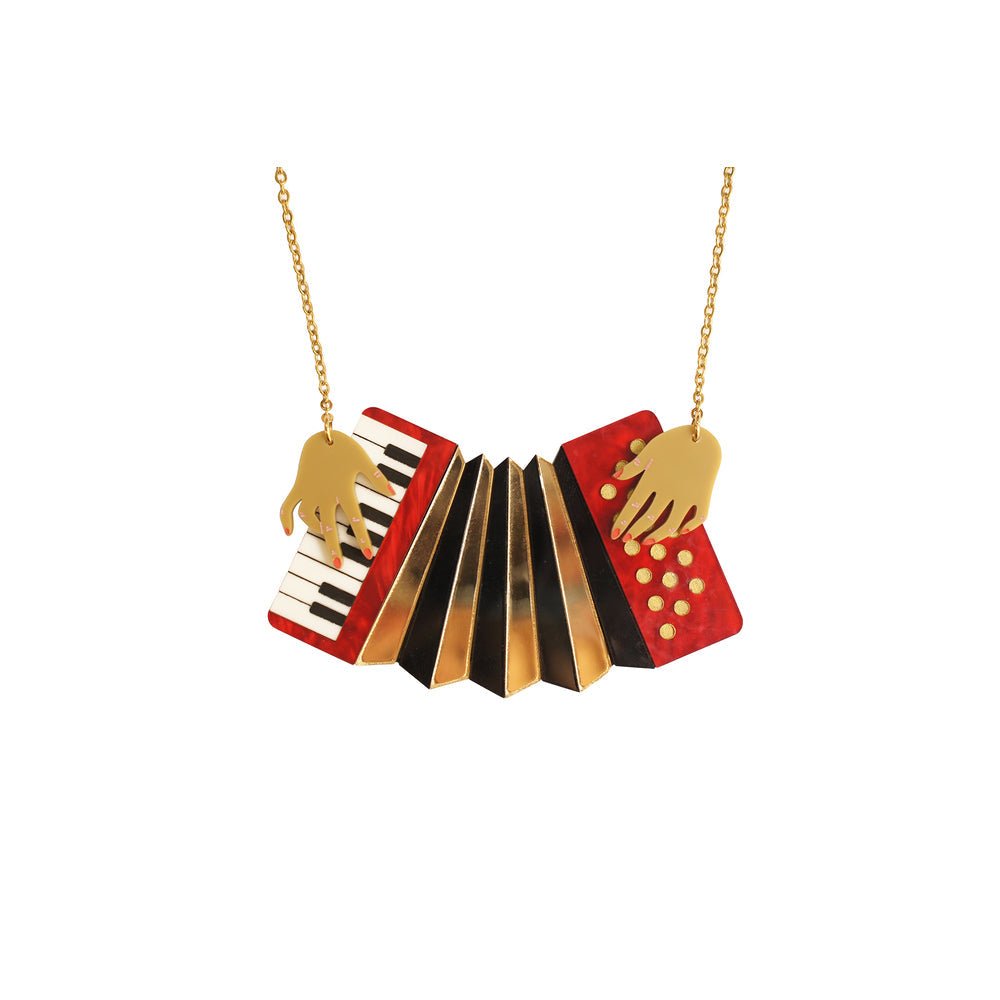 Red Accordion Necklace by Laliblue by Quirks! at Shirley Shoppe