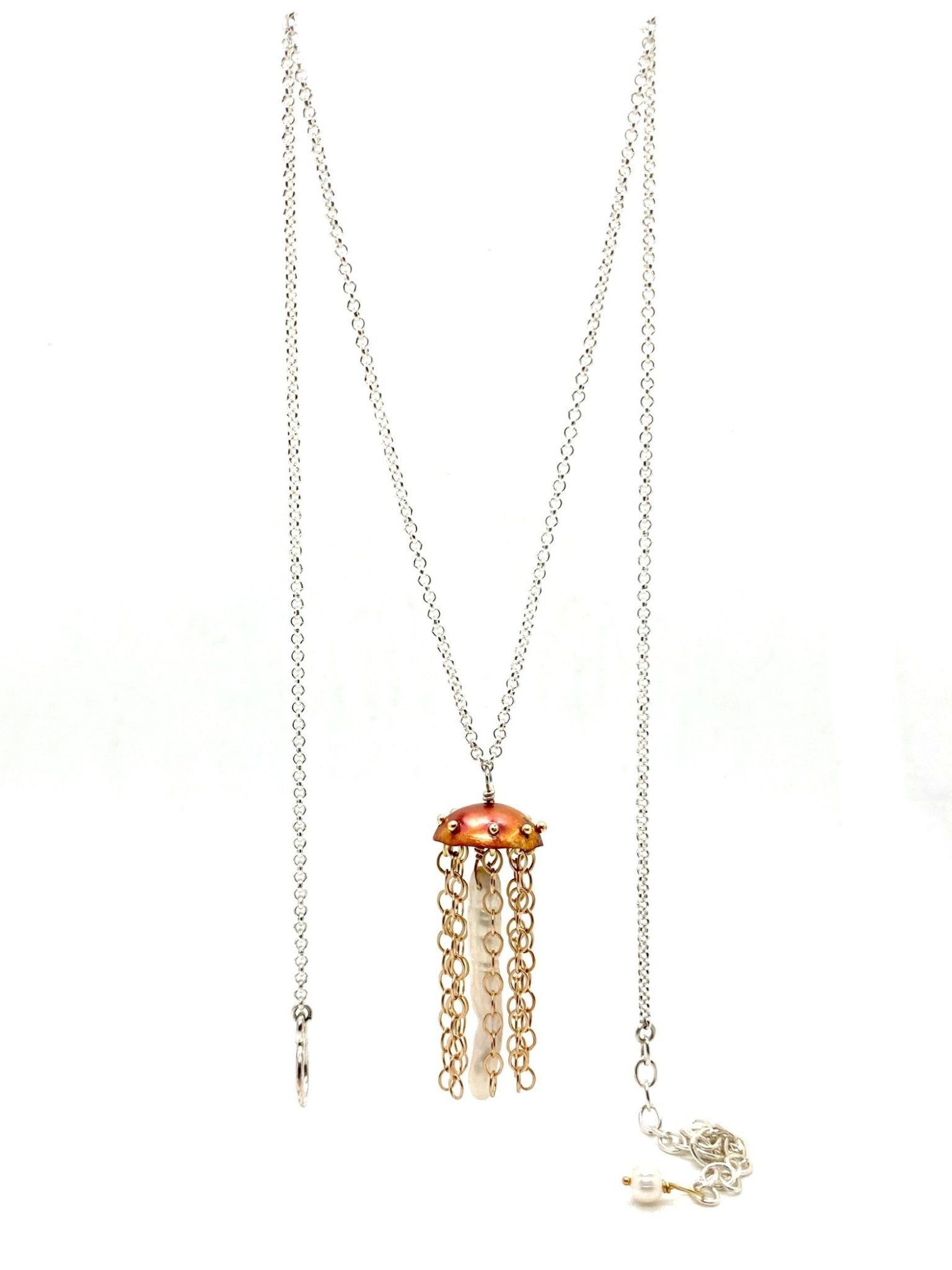 Red Copper Jellyfish Necklace by Alison Morse at Shirley Shoppe