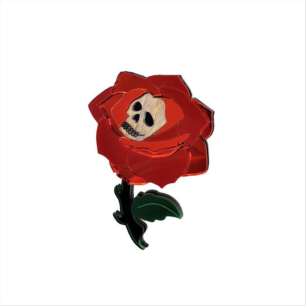 RED Gothic Rose Brooch by Cherryloco by Quirks! at Shirley Shoppe
