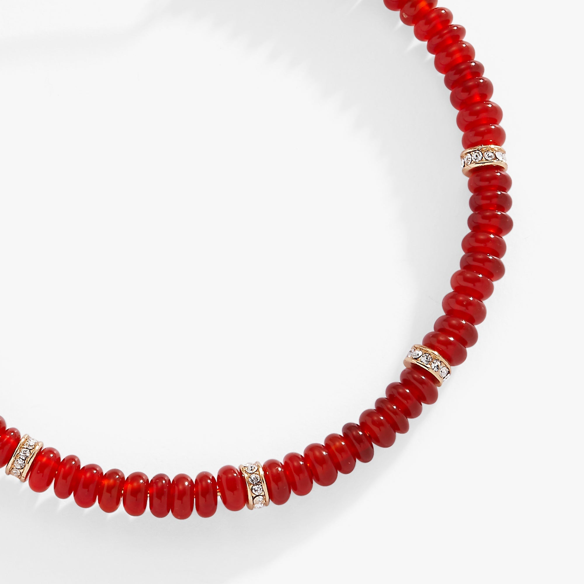 Red Semi - Precious Rondelle Beaded Bangle by ALEX AND ANI at Shirley Shoppe