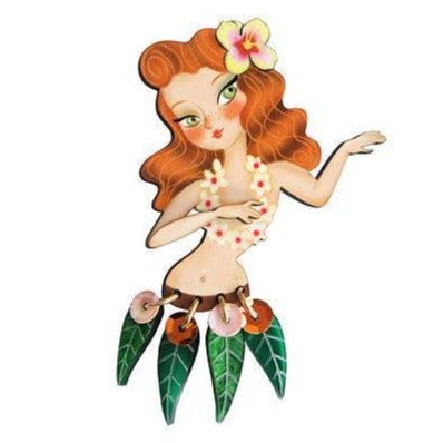 Redhead Hula Girl Brooch by Laliblue by Quirks! at Shirley Shoppe