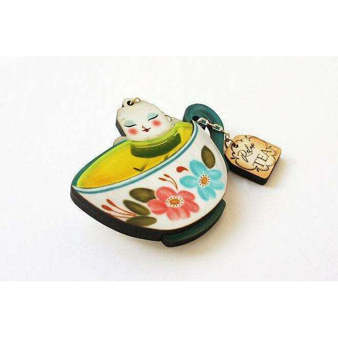Relax Tea Brooch by Laliblue