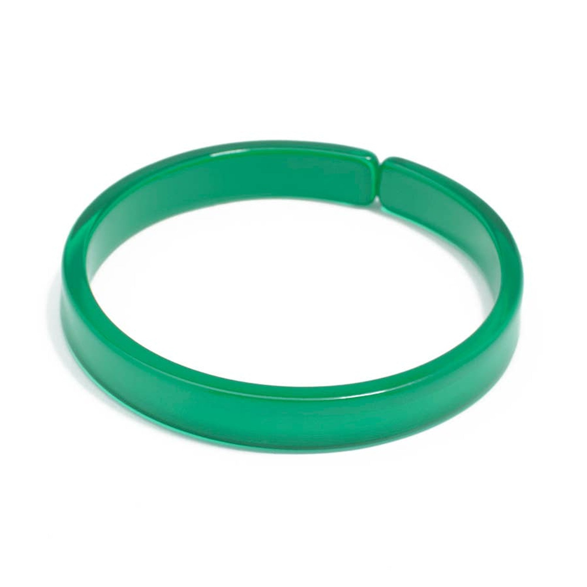 Resin Bangle Bracelet - DARK GREEN Medium Width by Quirks! at Shirley Shoppe