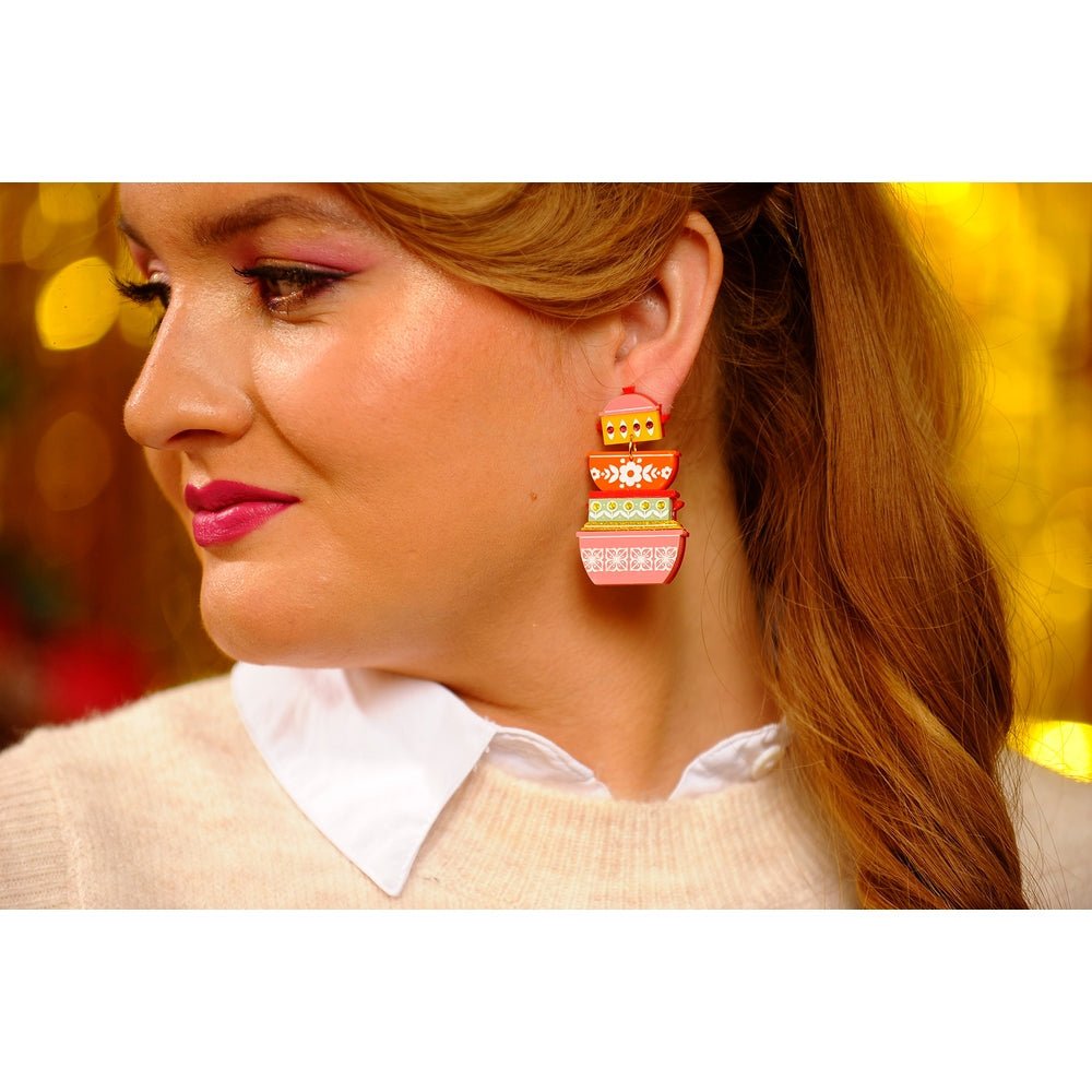 Retro Pyrex Container Earrings by Laliblue – Retro Statement Jewelry Laliblue by Quirks! at Shirley Shoppe