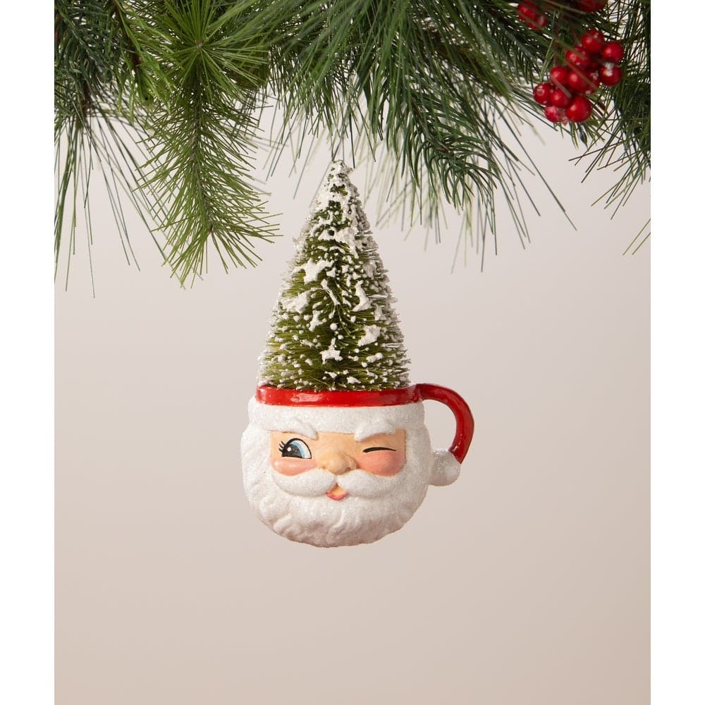 Retro Winking Santa Mug Ornament by Bethany Lowe Designs by Quirks! at Shirley Shoppe