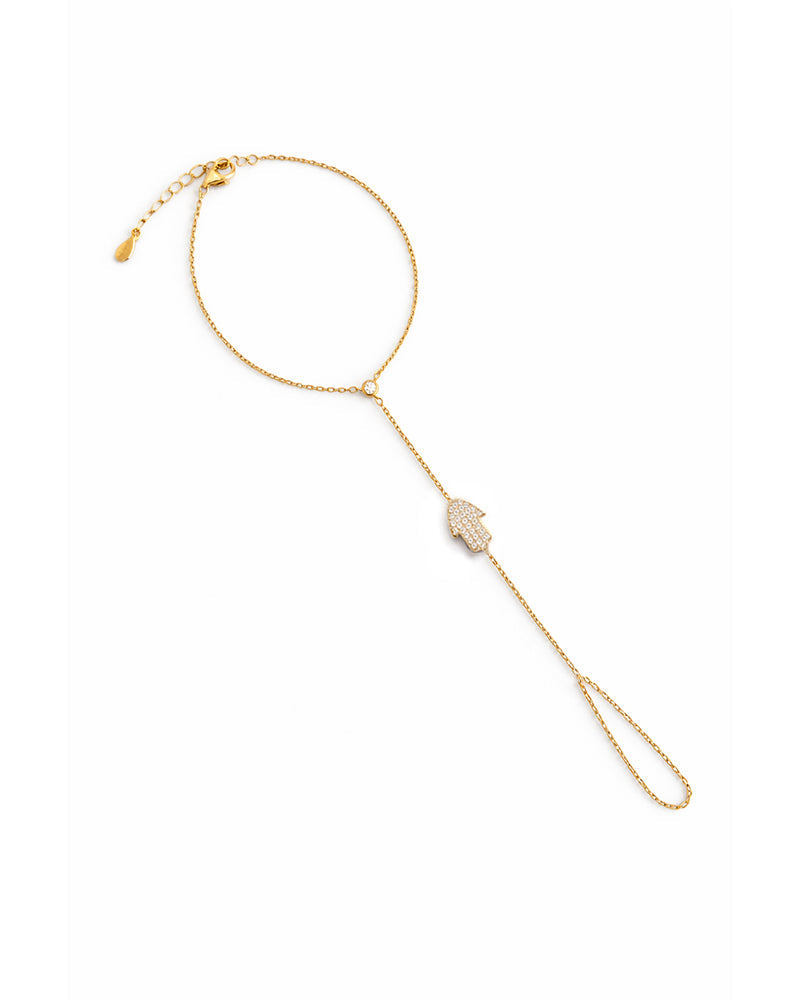 Kira CZ Hamsa Ring Bracelet