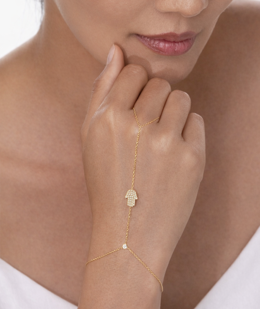 Kira CZ Hamsa Ring Bracelet