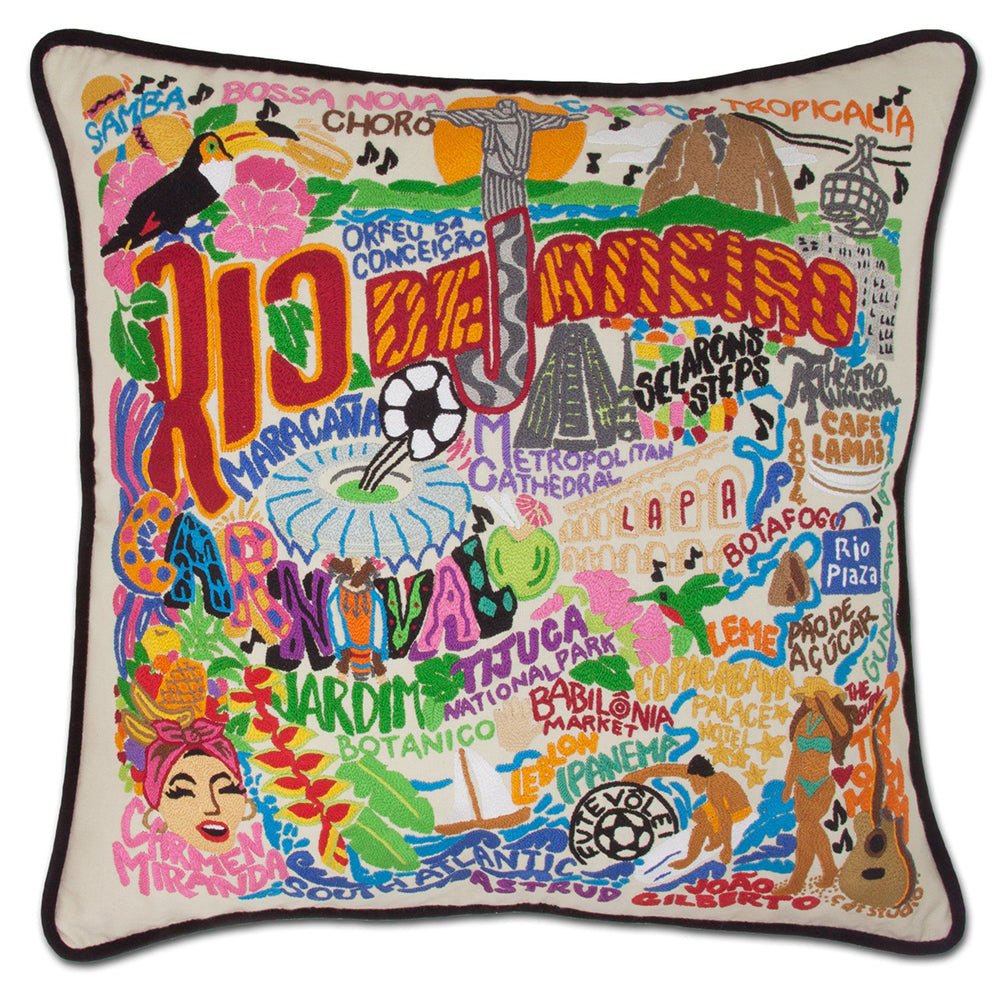 Rio De Janeiro Hand - Embroidered Pillow by Quirks! at Shirley Shoppe