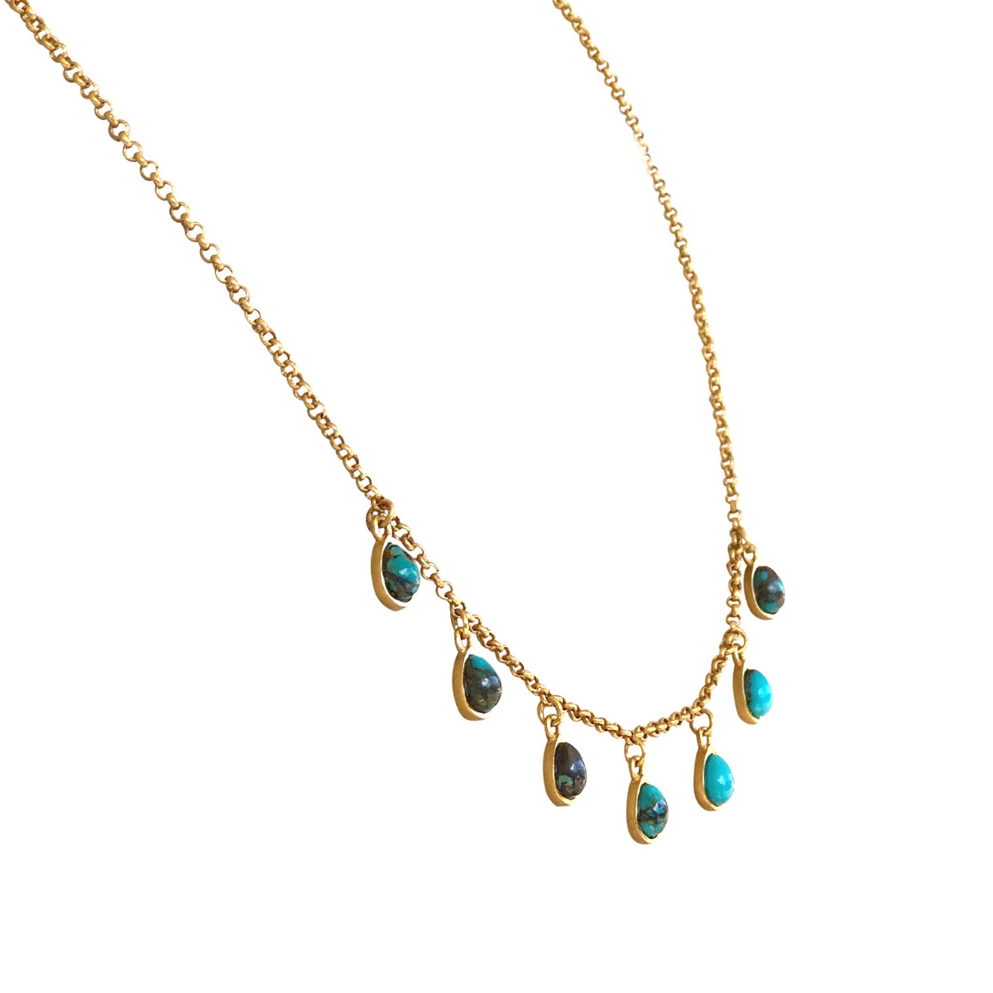 Rise & Shine Collar Necklace - Turquoise by Christina Greene at Shirley Shoppe