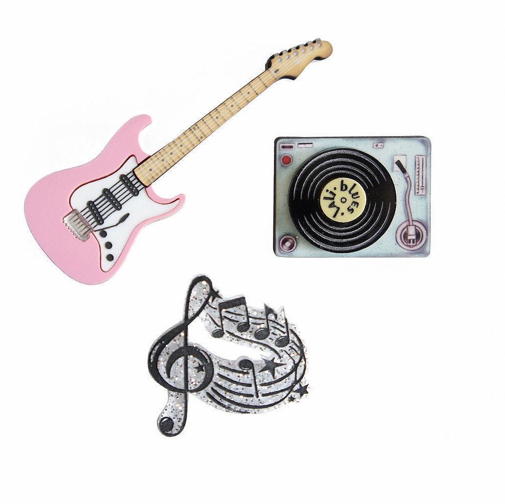 Rock and Roll Brooches Set of 3 by Laliblue by Quirks! at Shirley Shoppe