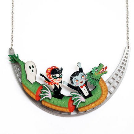 Roller Coaster with Dragon Necklace by Laliblue – Retro Statement Necklace Vintage Inspired by Quirks! at Shirley Shoppe