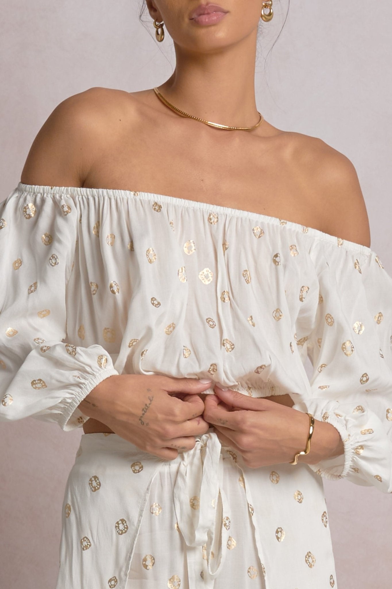 Romi Top White Polka by Shop Elan at Shirley Shoppe