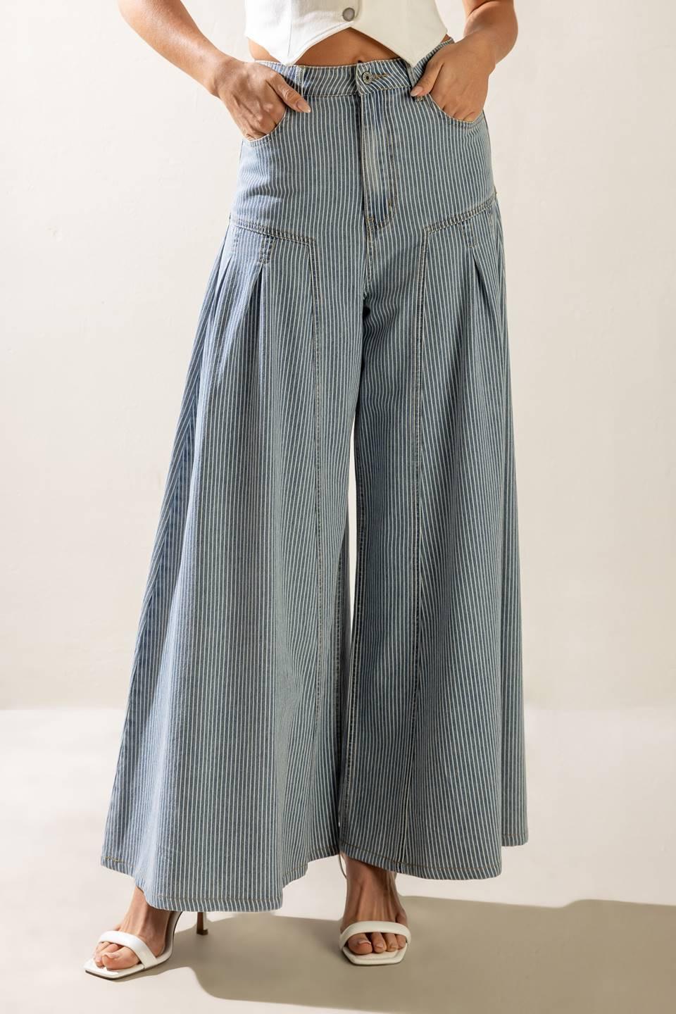 ROOFTOP ROMANCE DENIM PANTS by Flying Tomato at Shirley Shoppe