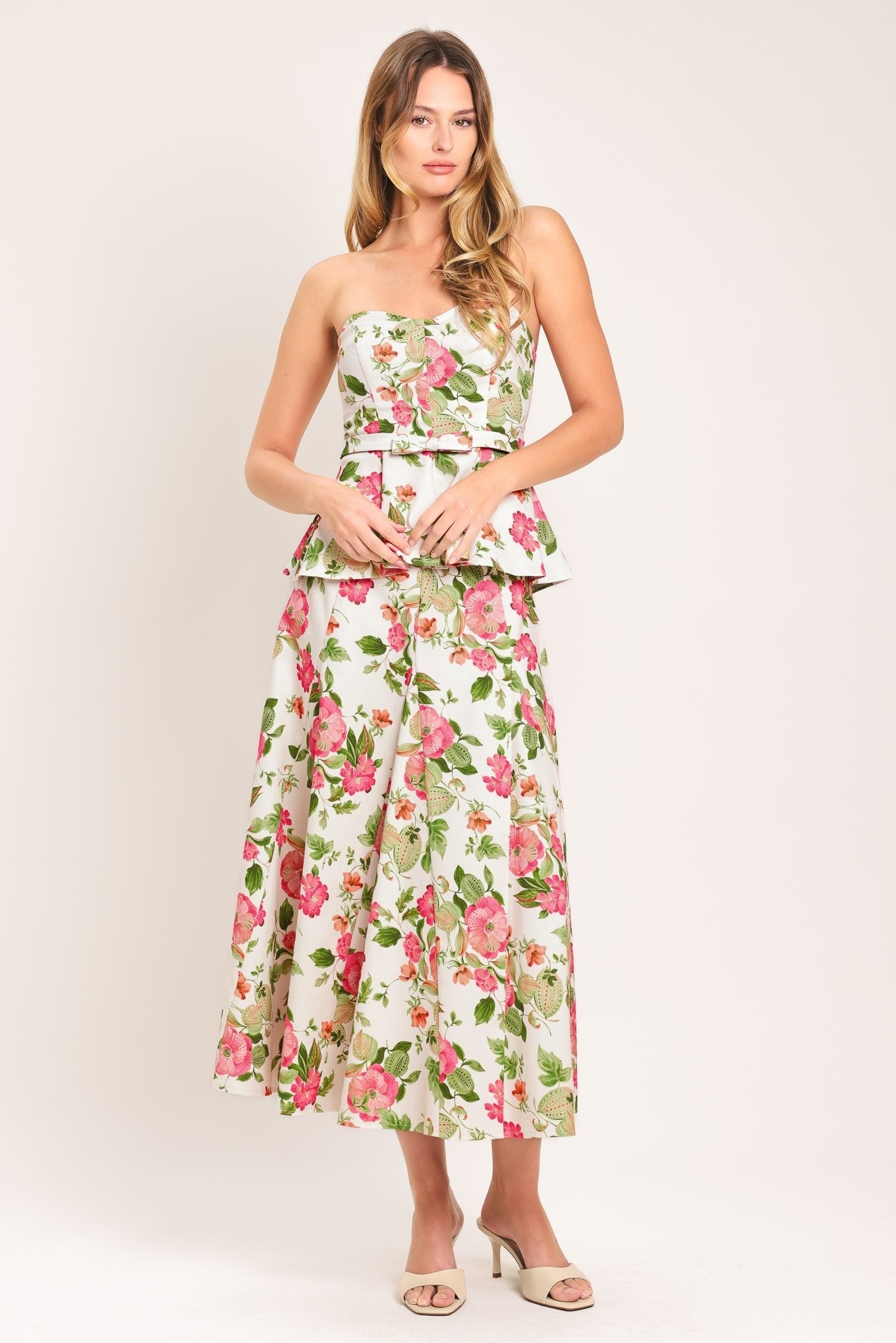 ROSE PETAL WOVEN MIDI SKIRT by Flying Tomato at Shirley Shoppe
