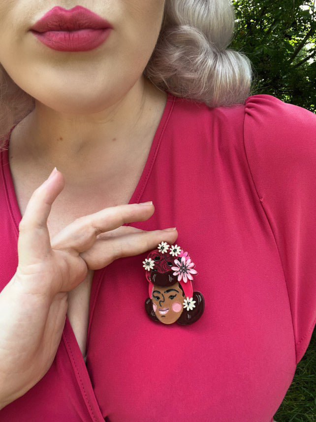 Rosita Brooch by Marla VonDuta x Lipstick & Chrome by Quirks! at Shirley Shoppe