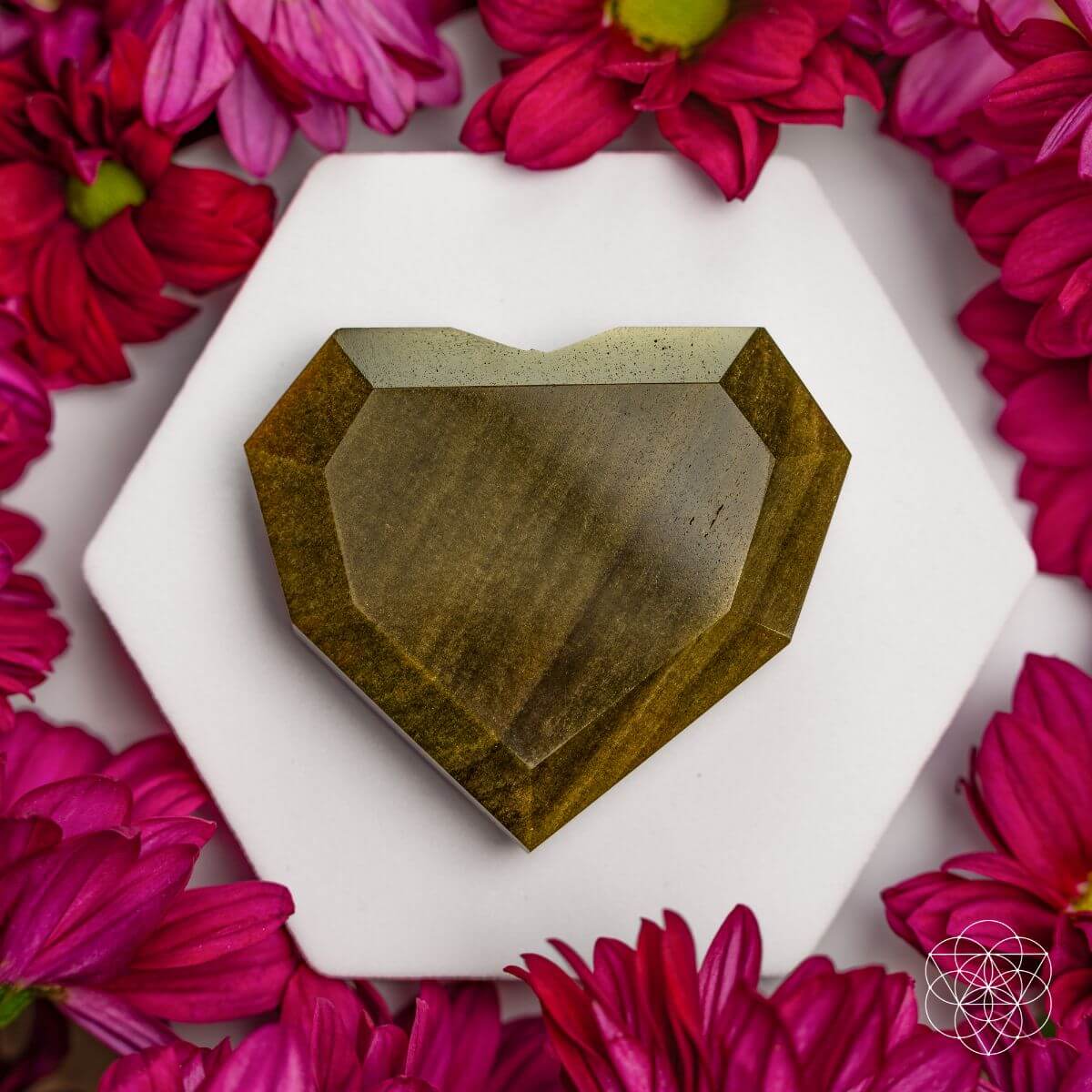 Royal Diamond Heart - Mexican Gold Obsidian for Protection by Conscious Items at Shirley Shoppe