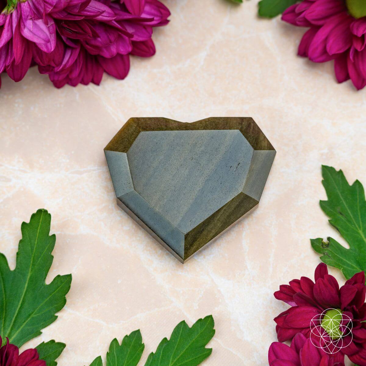Royal Diamond Heart - Mexican Gold Obsidian for Protection by Conscious Items at Shirley Shoppe