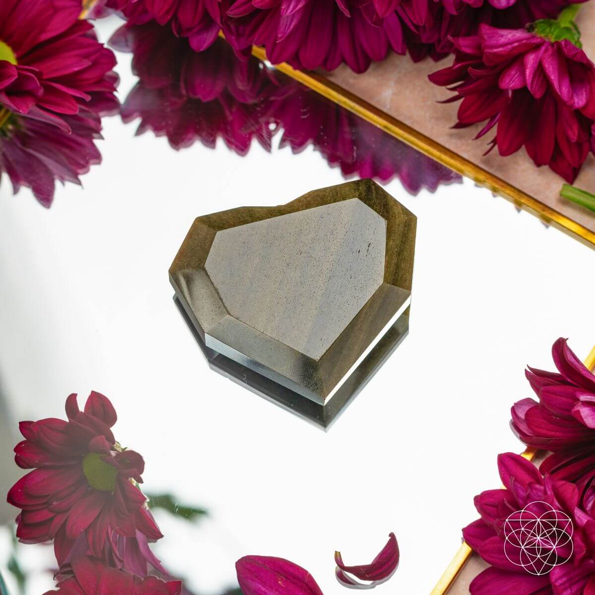 Royal Diamond Heart - Mexican Gold Obsidian for Protection by Conscious Items at Shirley Shoppe
