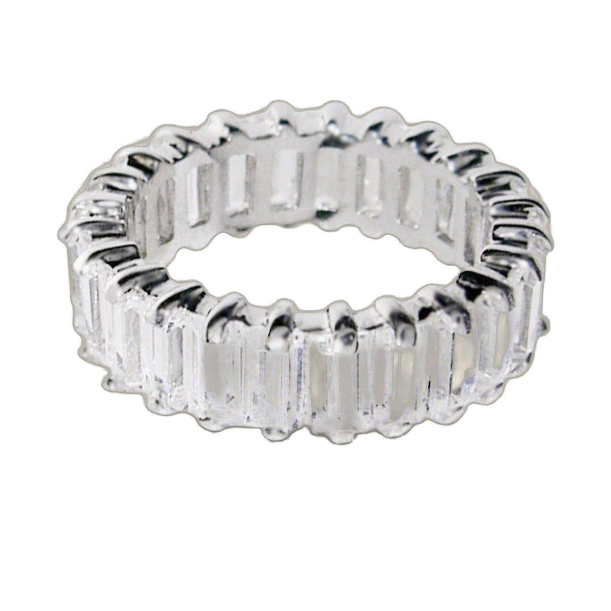 Glamour Pave Eternity Band — Baguette Row