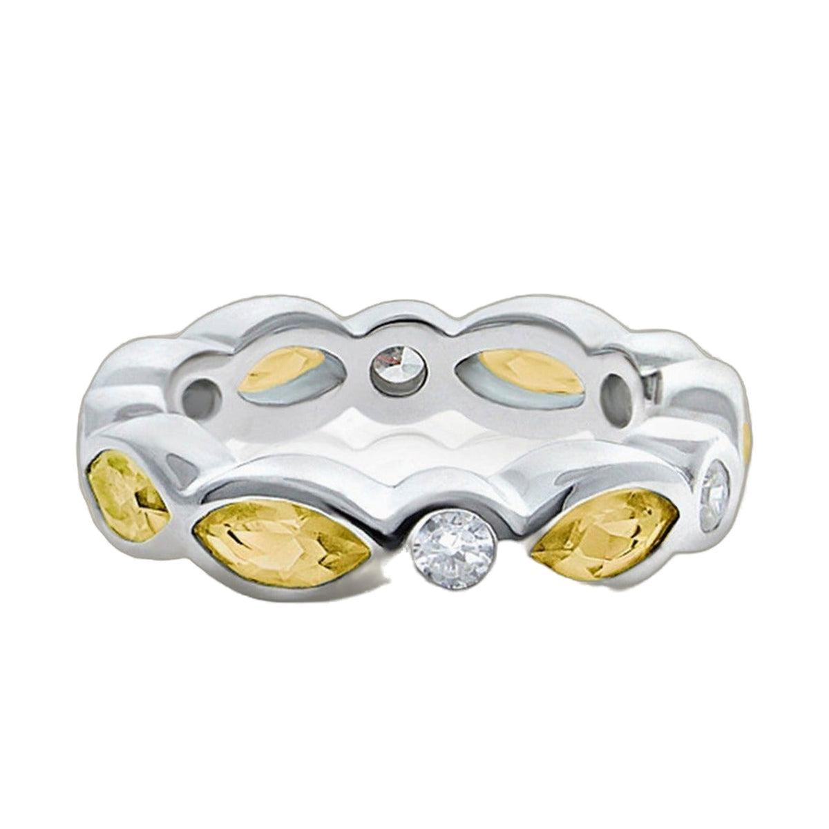 925 Eternity Band — Marquise & Round Bezel