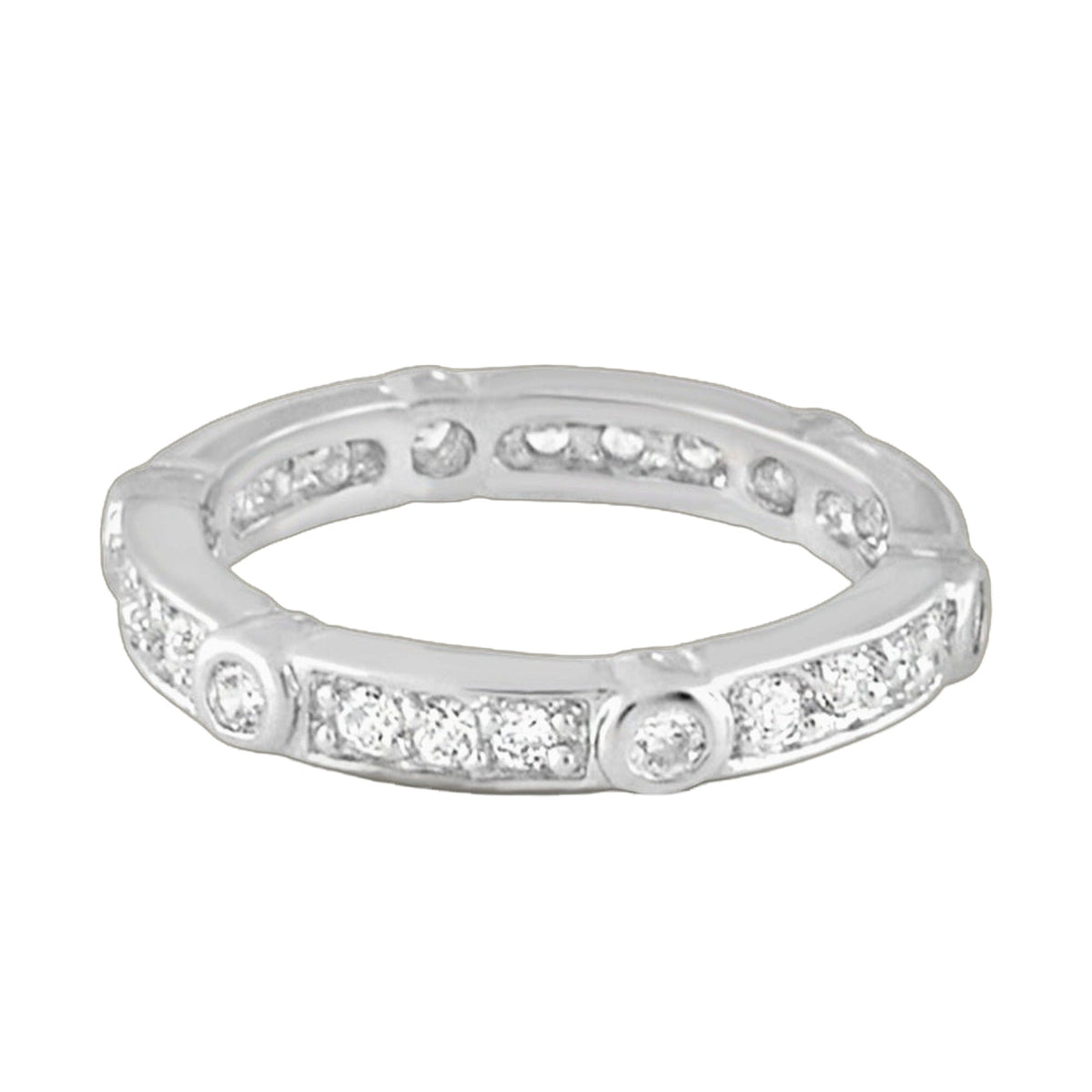 Pave Sterling Silver Eternity Ring