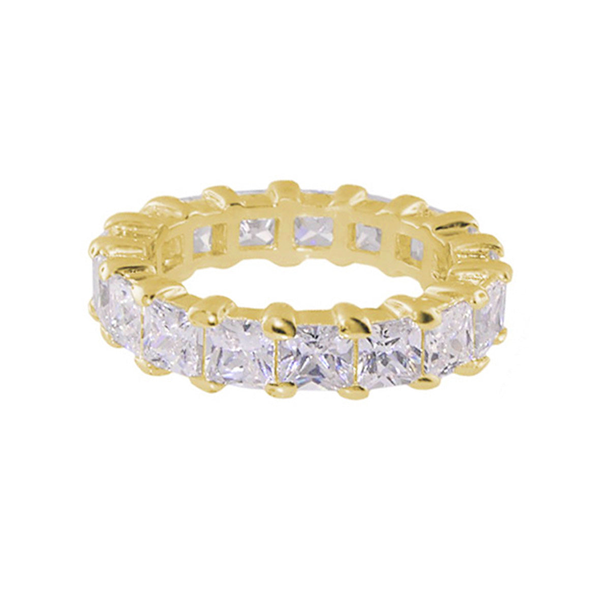Glamour Pave Eternity Band — Princess-Cut Row
