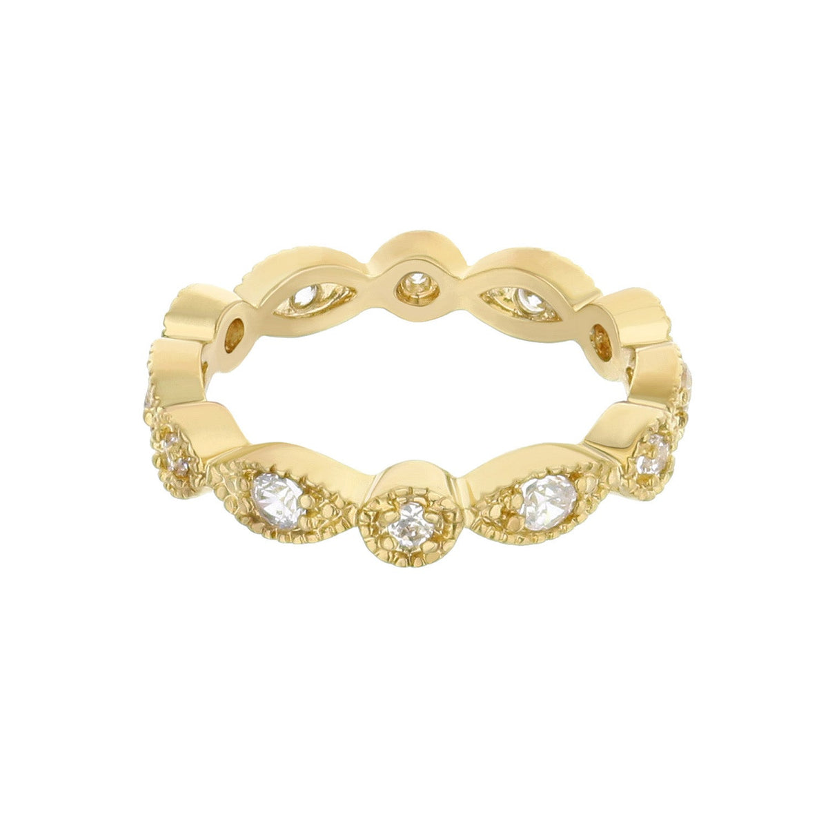 Glamour Pave Sterling Silver Eternity Ring