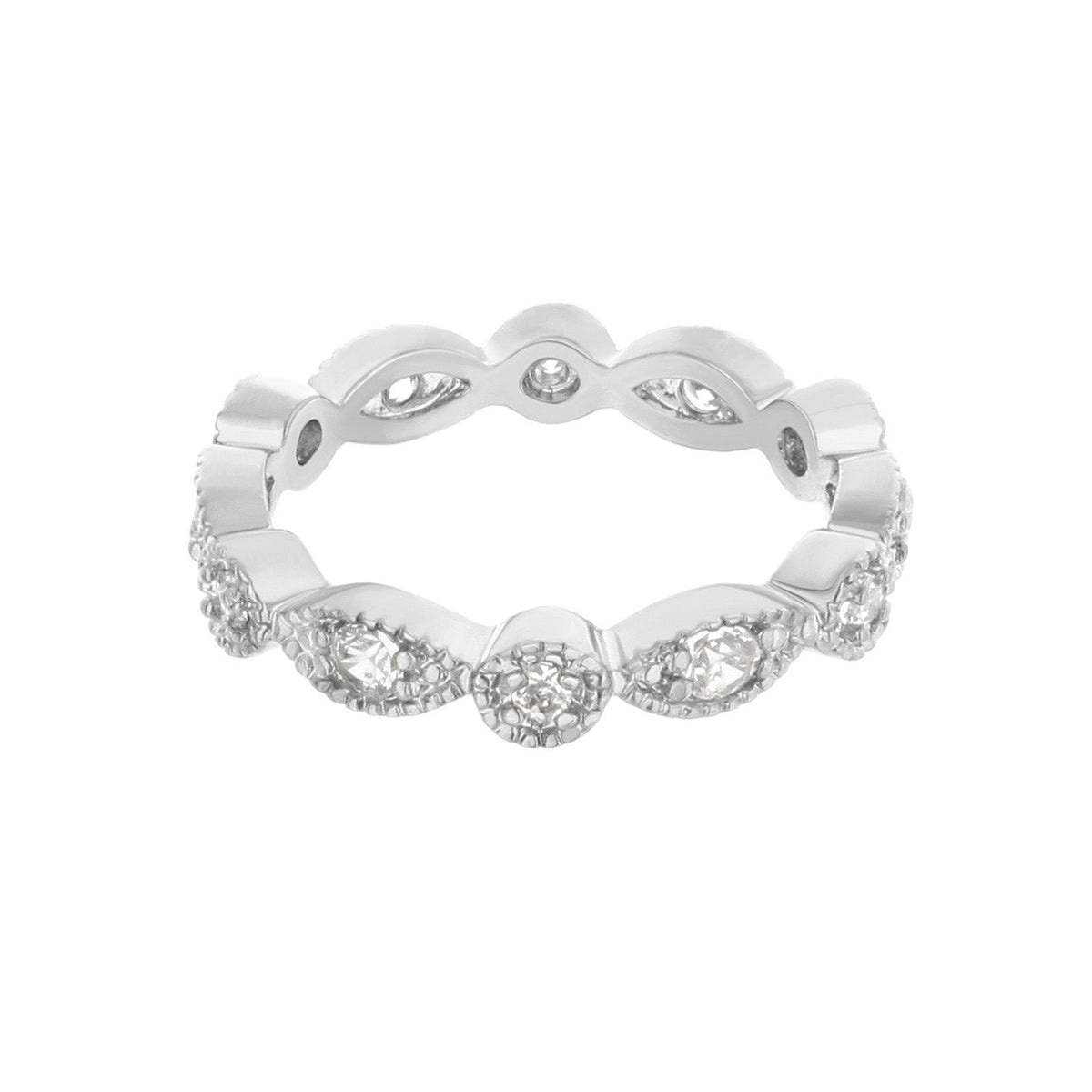 Glamour Pave Sterling Silver Eternity Ring