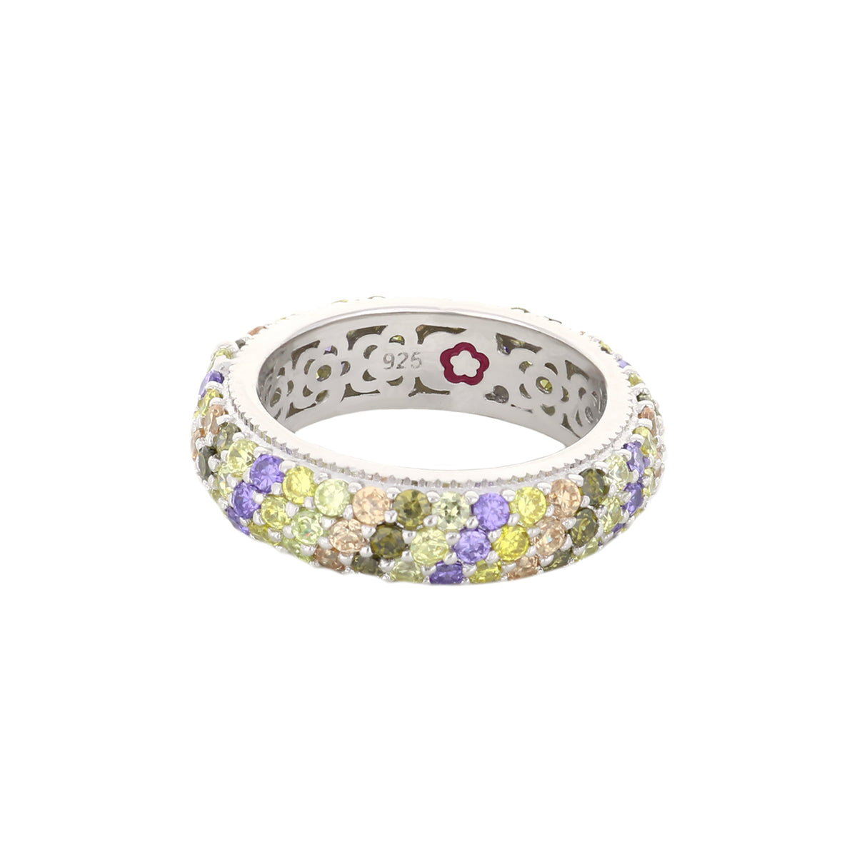 Glamour Pave .925 Ring — Triple-Row Domed Band