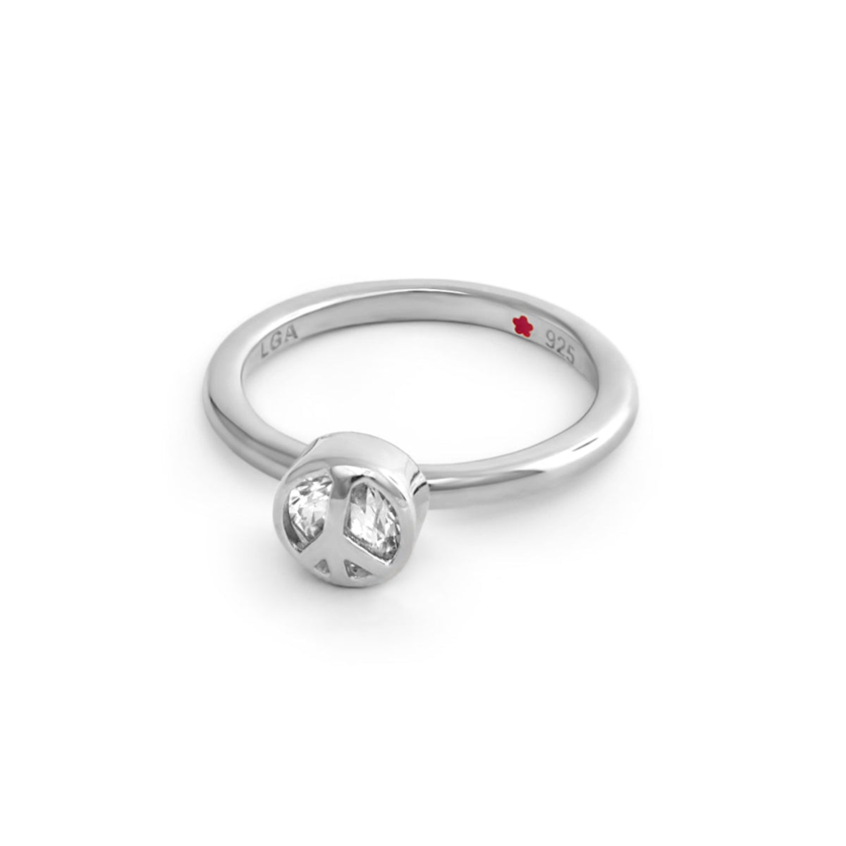 Layers of Love Stackable Ring — Pavé Peace Sign