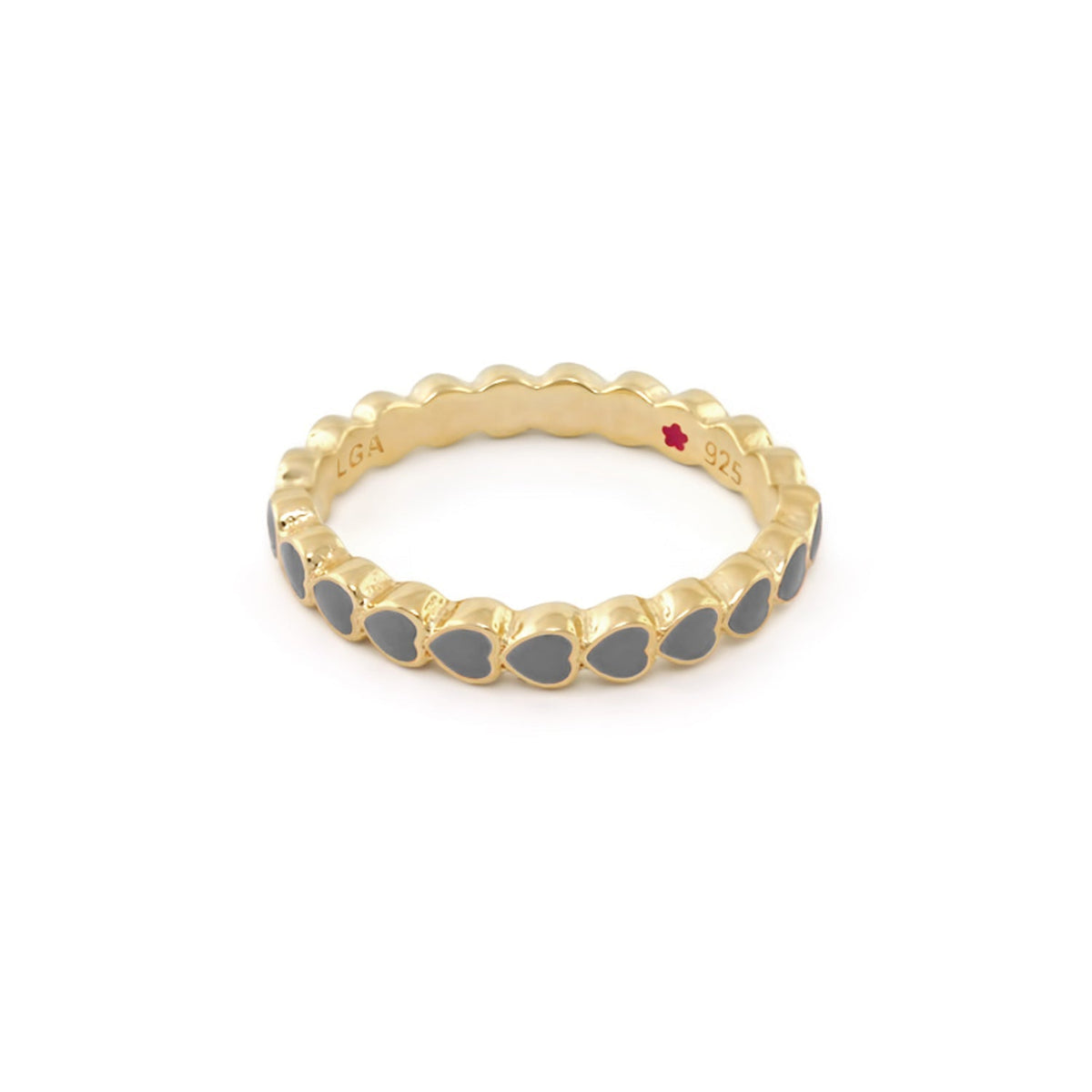 Layers of Love Stackable Ring — Enamel Heart Row
