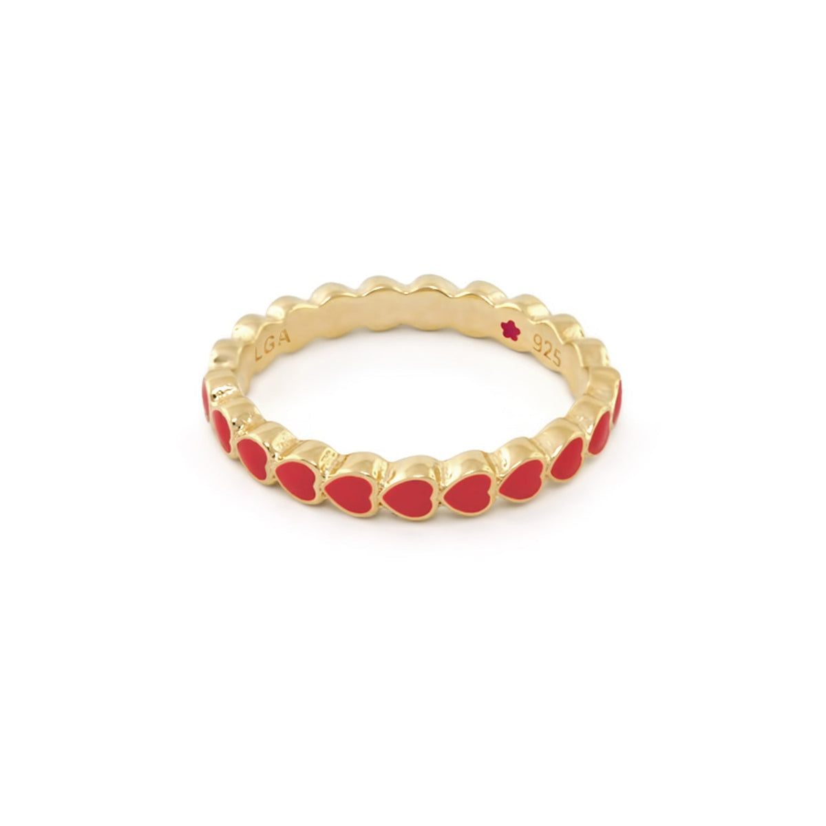 Layers of Love Stackable Ring — Enamel Heart Row