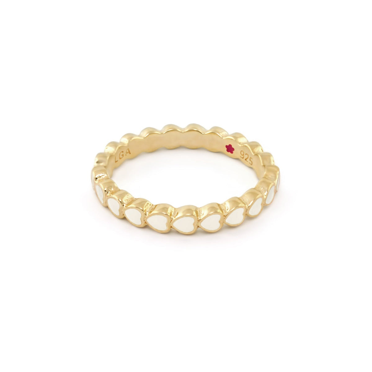 Layers of Love Stackable Ring — Enamel Heart Row