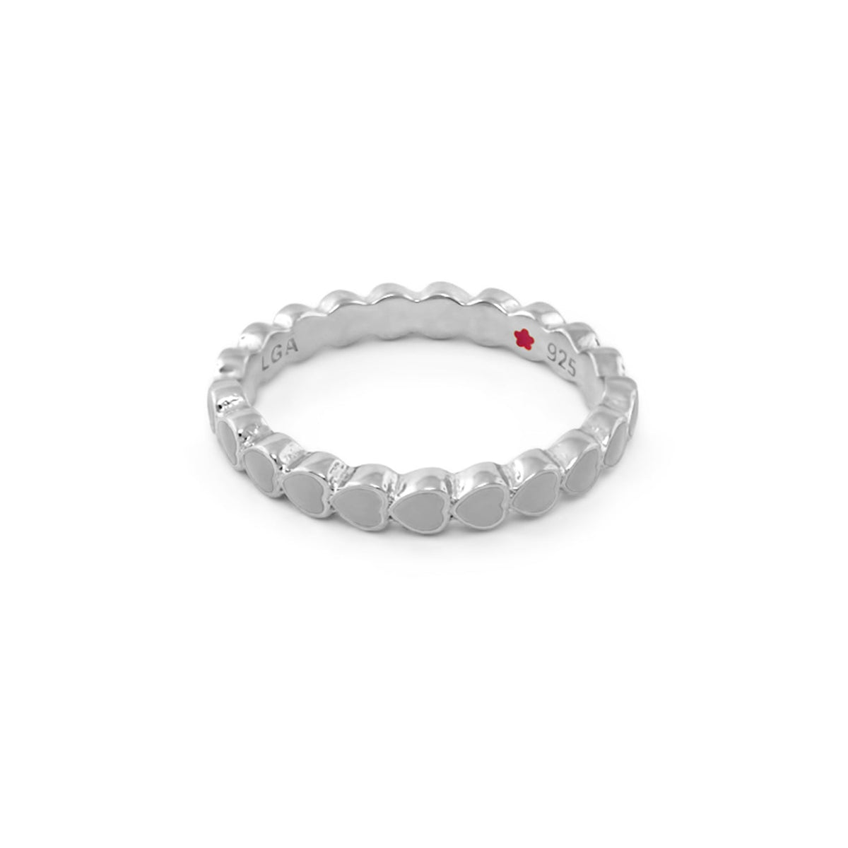 Layers of Love Stackable Ring — Enamel Heart Row