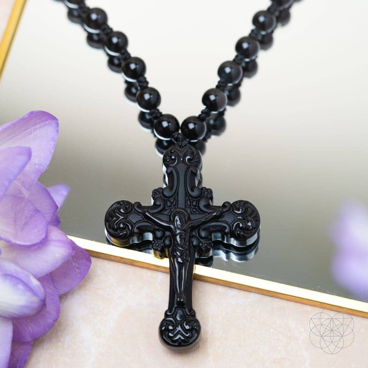 Sacred Armor: Black Obsidian Cross of Faith & Protection by Conscious Items at Shirley Shoppe
