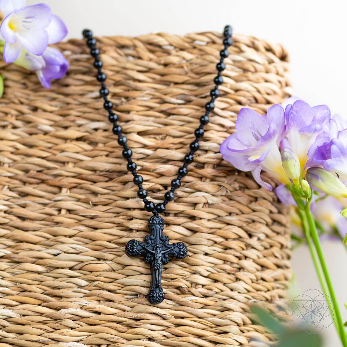 Sacred Armor: Black Obsidian Cross of Faith & Protection by Conscious Items at Shirley Shoppe