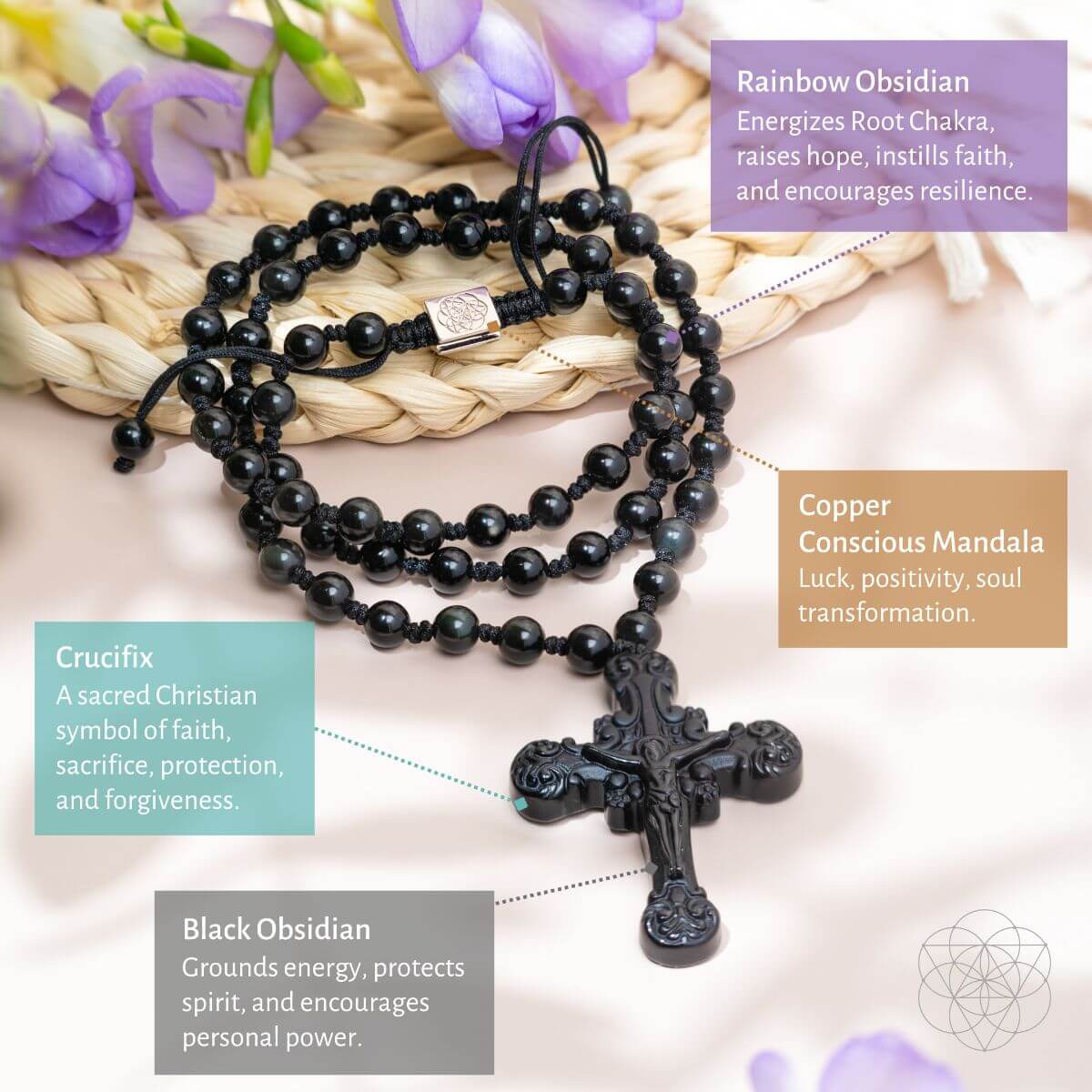 Sacred Armor: Black Obsidian Cross of Faith & Protection by Conscious Items at Shirley Shoppe