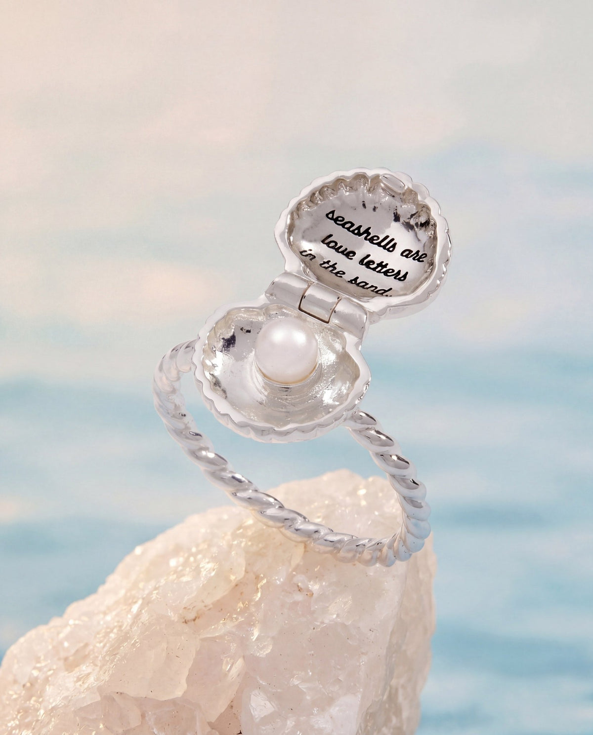 Salt + Sea 'Seashells Are Love Letters In The Sand' Locket Ring by ALEX AND ANI at Shirley Shoppe