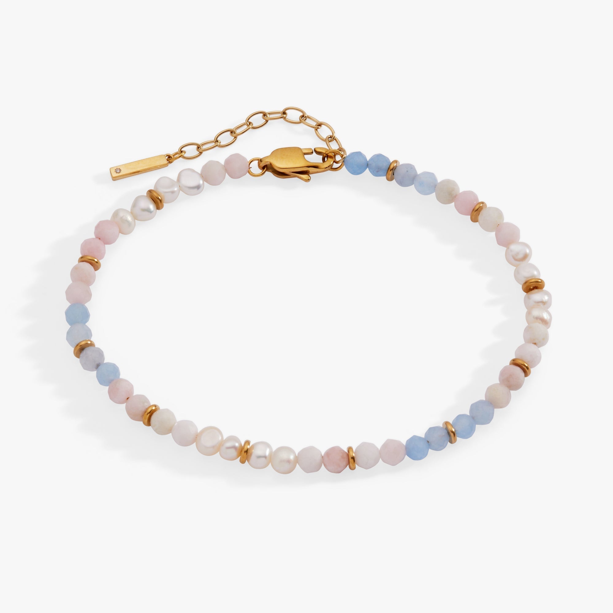 Sandy Peach Ombre Semi-Precious Beaded Anklet by ALEX AND ANI at Shirley Shoppe