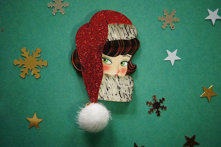 Santa Baby Brunette Brooch by Laliblue by Quirks! at Shirley Shoppe