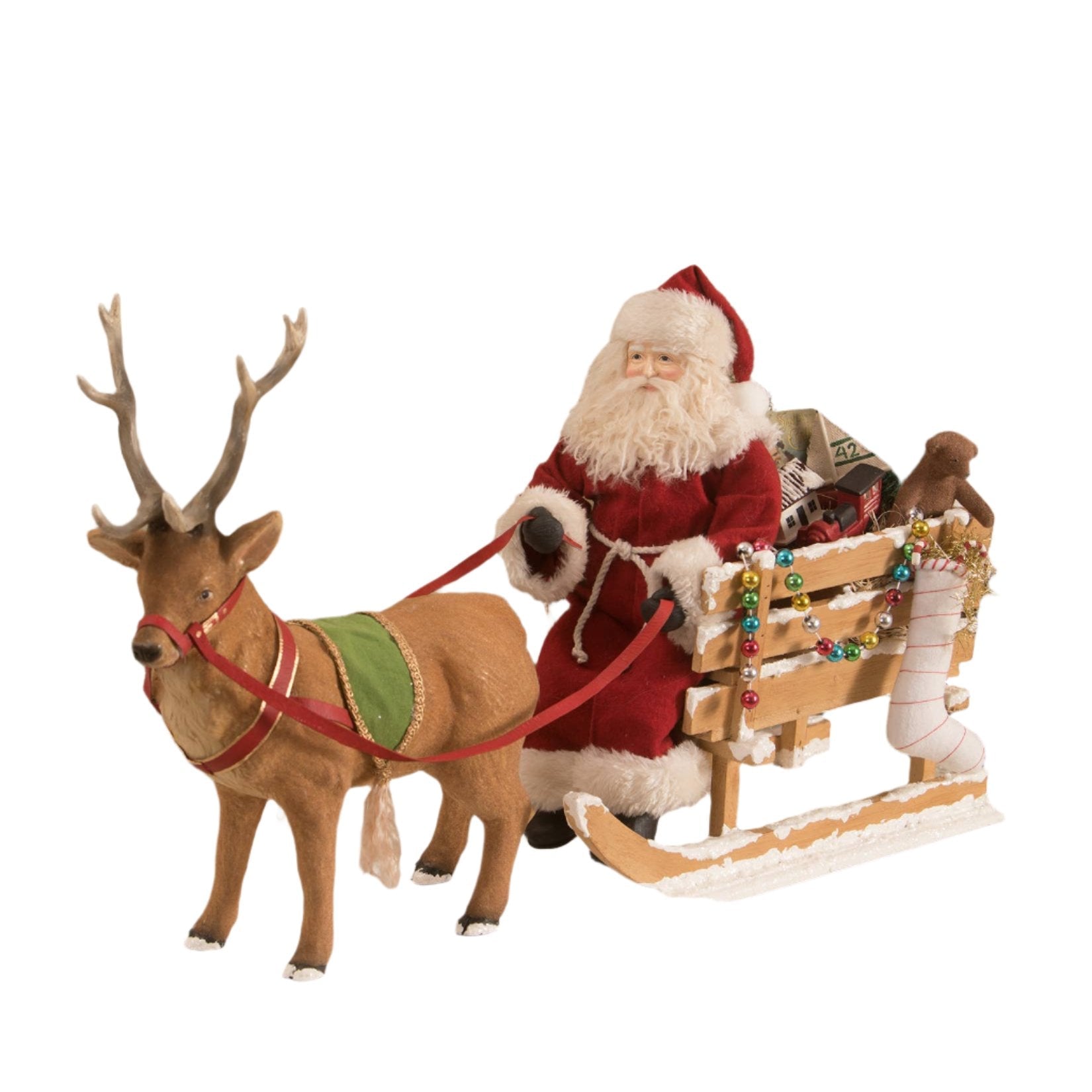 Santa in a One Horse Open Sleigh Vintage Santa by Bethany Lowe Designs by Quirks! at Shirley Shoppe