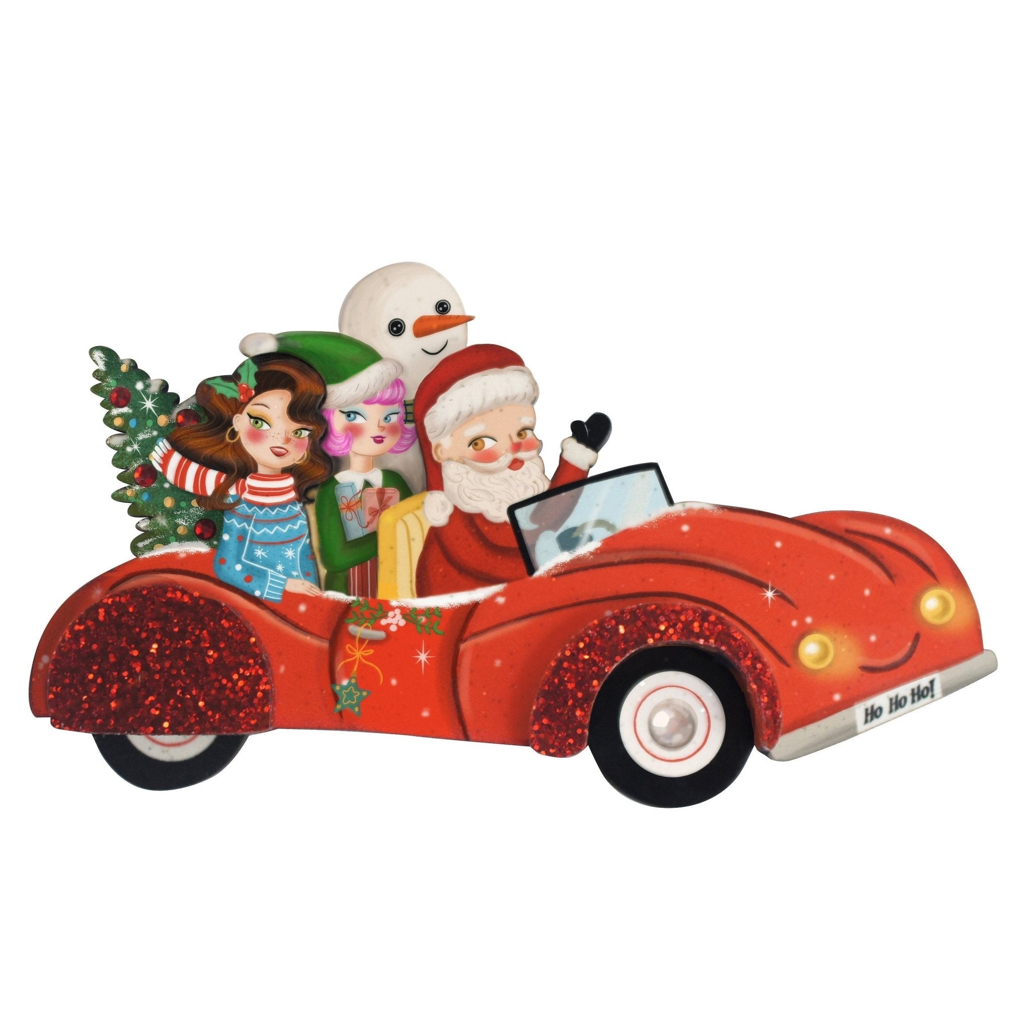 Santa's Car Brooch by Laliblue – Retro Kitschy Statement Brooch for Collectors by Quirks! at Shirley Shoppe