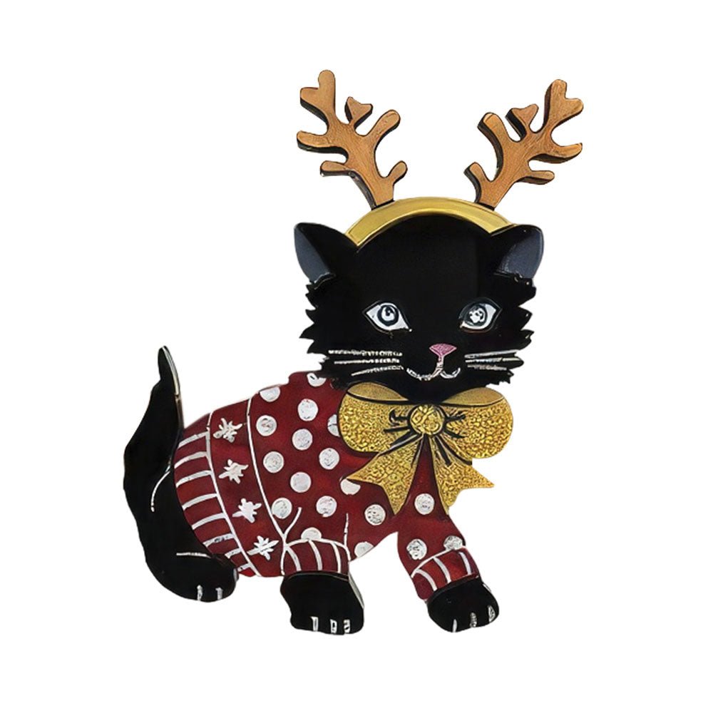 Santa's Little Helper Cat Brooch by Cherryloco Jewellery by Quirks! at Shirley Shoppe