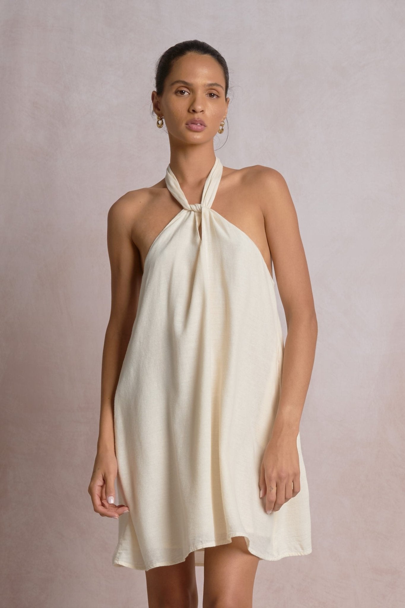 Santorini Halter Dress Off White by Shop Elan at Shirley Shoppe
