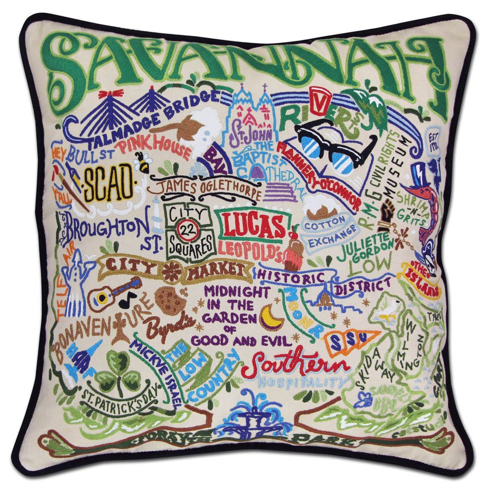 Savannah Hand - Embroidered Pillow by CatStudio by Quirks! at Shirley Shoppe